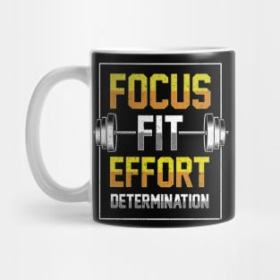 Focus Fit Effort Determination Gym Motivational Workout Mug